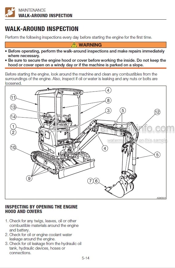 Photo 3 - Takeuchi TB215R Operators Manual Mini Excavator 215000003-