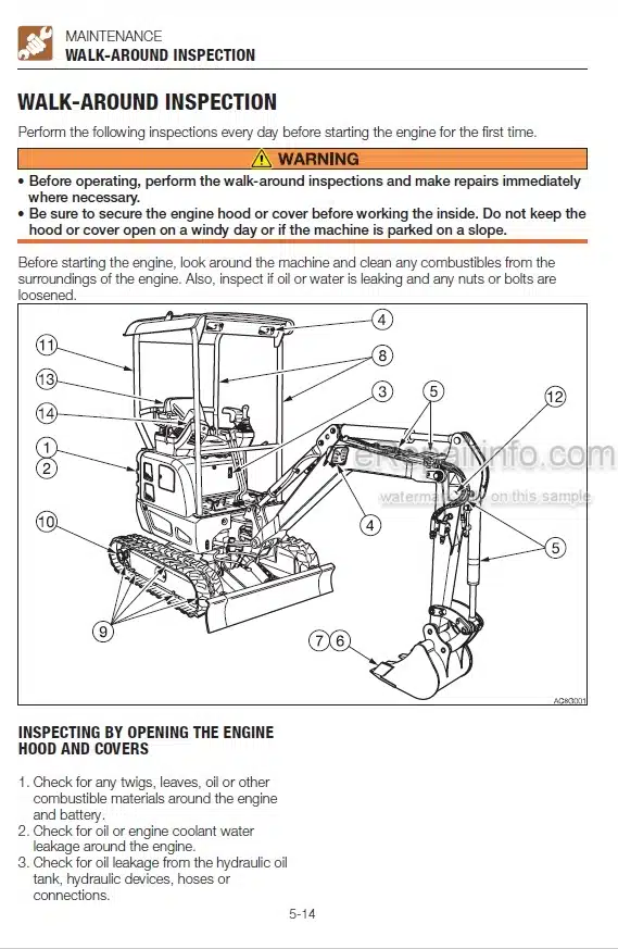 Photo 3 - Takeuchi TB215R Operators Manual Mini Excavator 215000003-