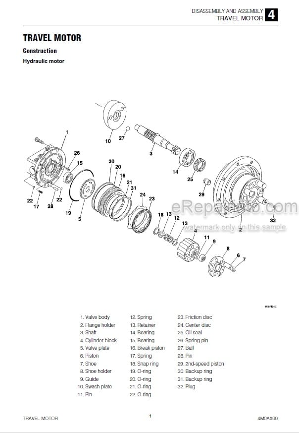 Photo 6 - Takeuchi TB215R Workshop Manual Mini Excavator 215000003-