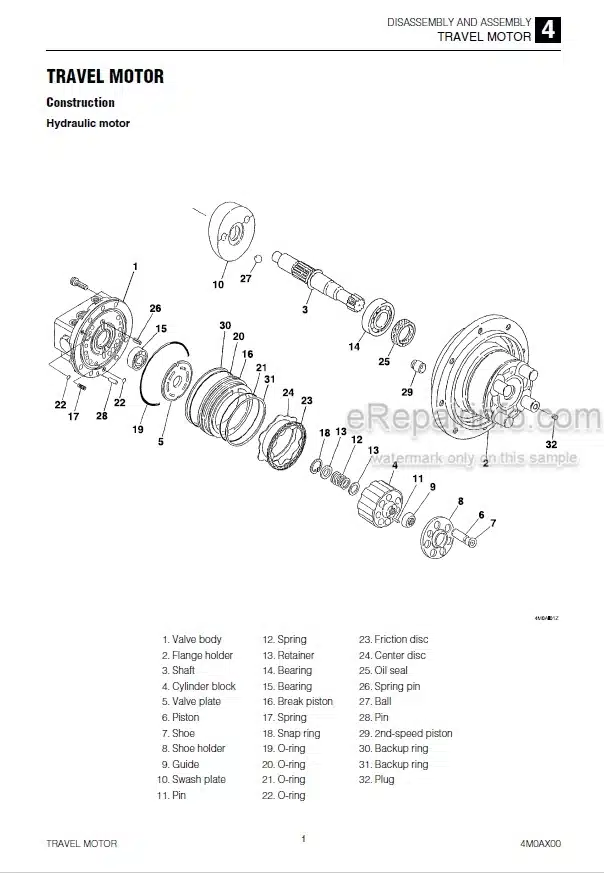 Photo 6 - Takeuchi TB215R Workshop Manual Mini Excavator 215000003-