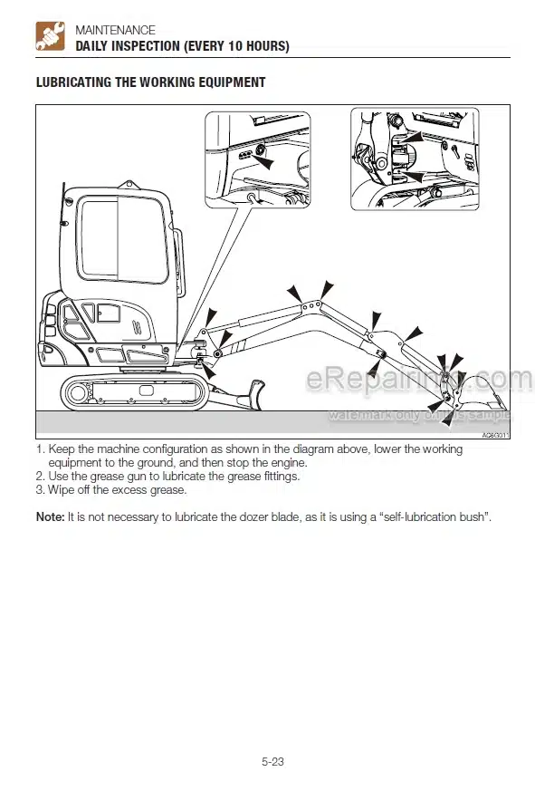 Photo 3 - Takeuchi TB216 Operators Manual Mini Excavator 216000002- 216100002-