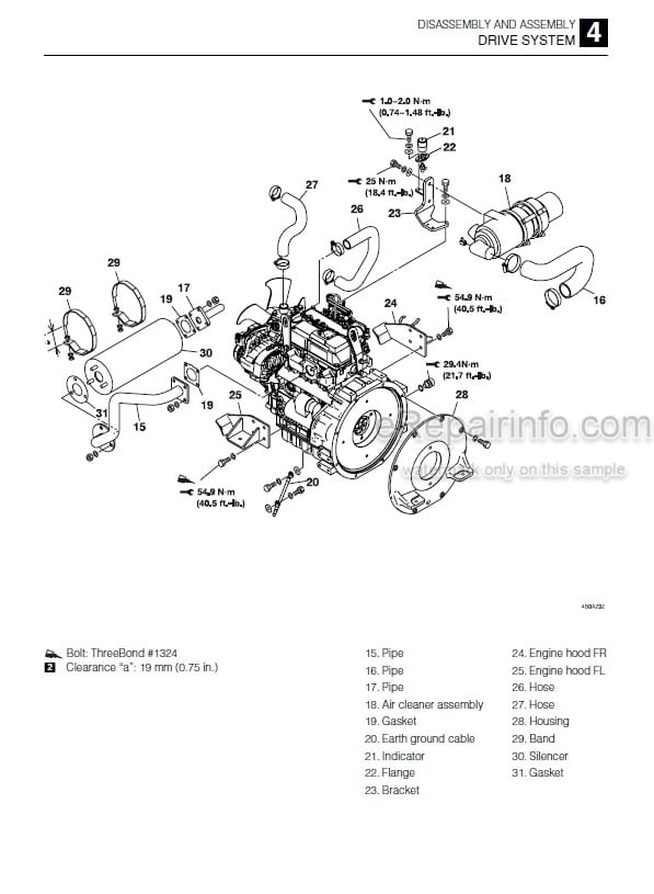 Photo 3 - Takeuchi TB216 Workshop Manual Mini Excavator 216100002-