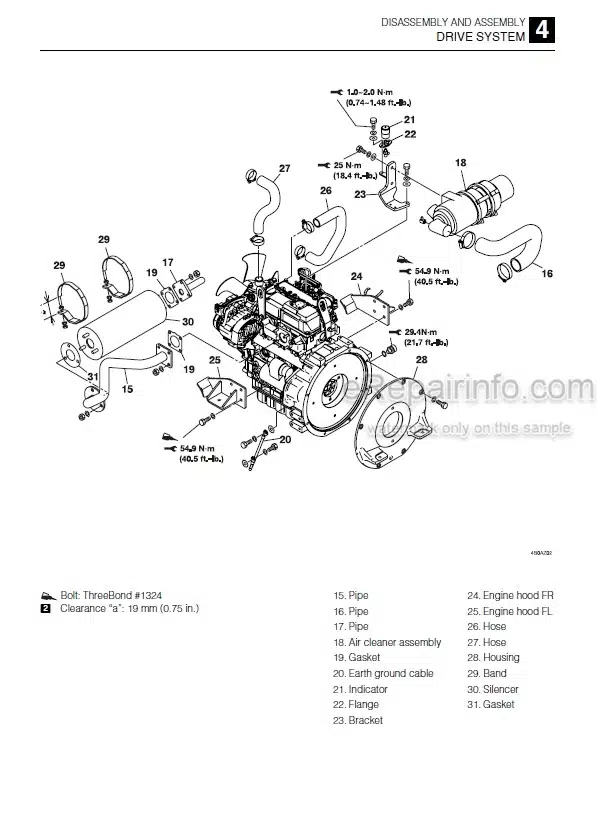 Photo 3 - Takeuchi TB216 Workshop Manual Mini Excavator 216100002-