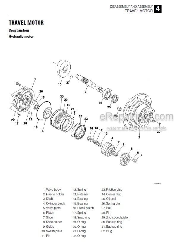 Photo 6 - Takeuchi TB216 Workshop Manual Mini Excavator 216100002-
