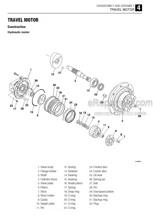 Photo 6 - Takeuchi TB216 Workshop Manual Mini Excavator 216100002-