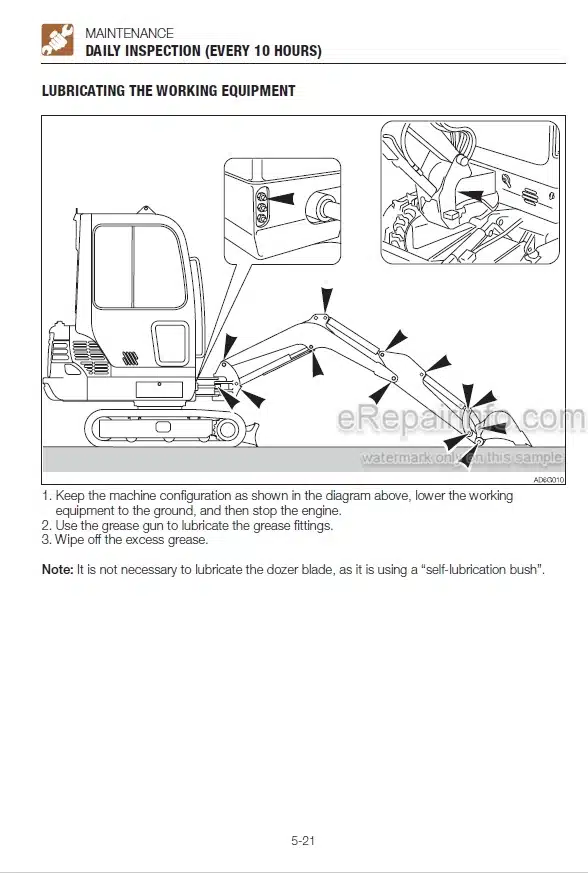 Photo 3 - Takeuchi TB219 Operators Manual Mini Excavator 121900285-
