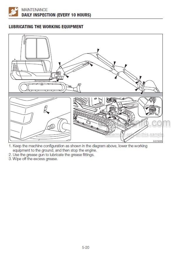 Photo 3 - Takeuchi TB228 TB235 TB250 Operators Manual Mini Excavator 122800004- 123500004- 125000004-