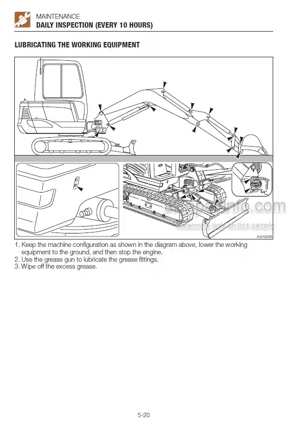 Photo 3 - Takeuchi TB228 TB235 TB250 Operators Manual Mini Excavator 122800004- 123500004- 125000004-