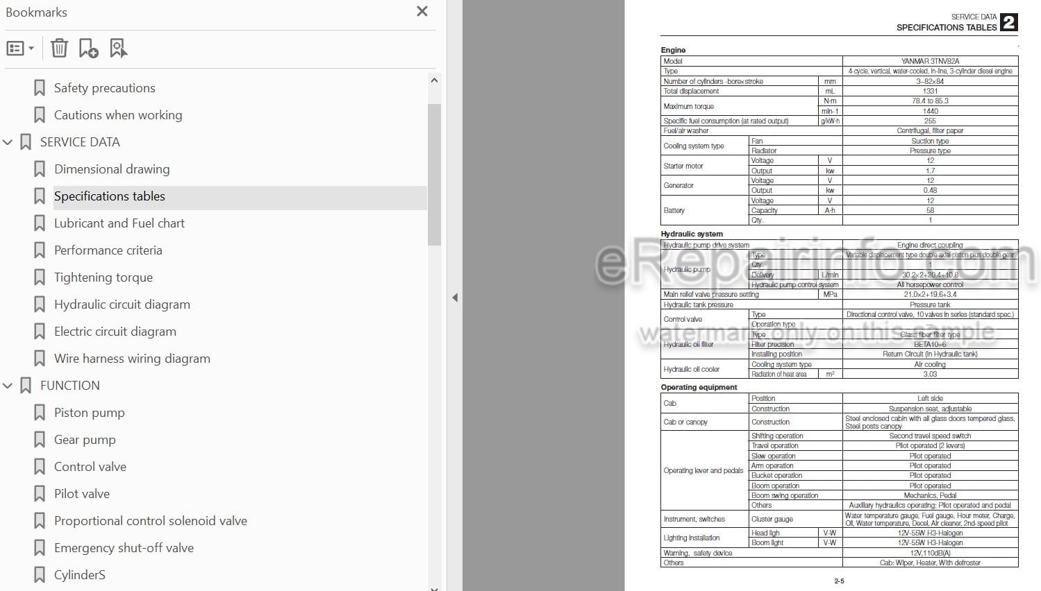 Photo 5 - Takeuchi TB228 Workshop Manual Mini Excavator 122800004-
