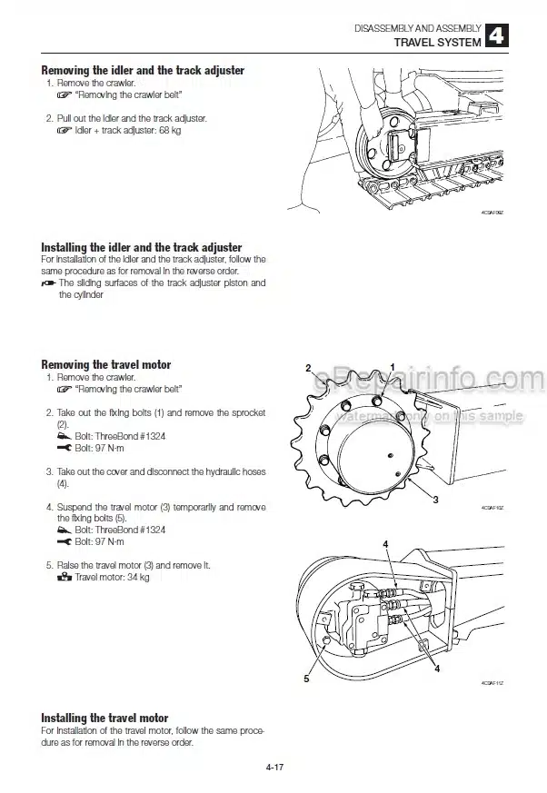 Photo 9 - Takeuchi TB228 Workshop Manual Mini Excavator 122800004-