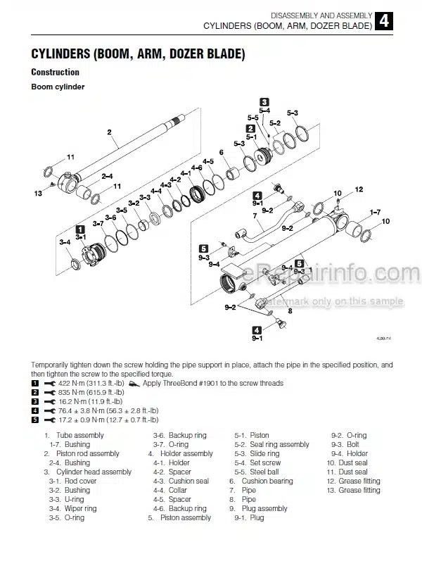 Photo 6 - Takeuchi TB230 Workshop Manual Mini Excavator 130000003-