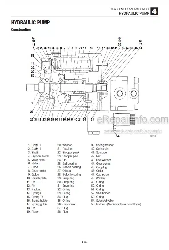 Photo 6 - Takeuchi TB235 Workshop Manual Mini Excavator 123500004-