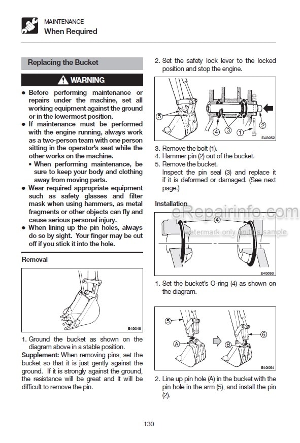 Photo 6 - Takeuchi TB25FR Operators Manual Compact Excavator 12810001-