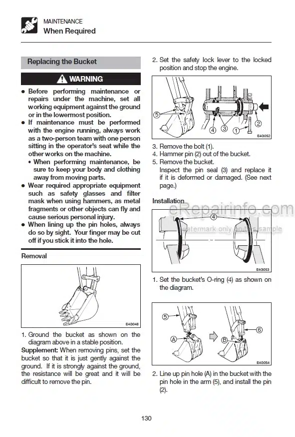 Photo 7 - Takeuchi TB15 Operators Manual Compact Excavator