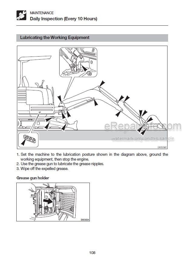 Photo 3 - Takeuchi TB23FR Operators Manual Compact Excavator 123000513-