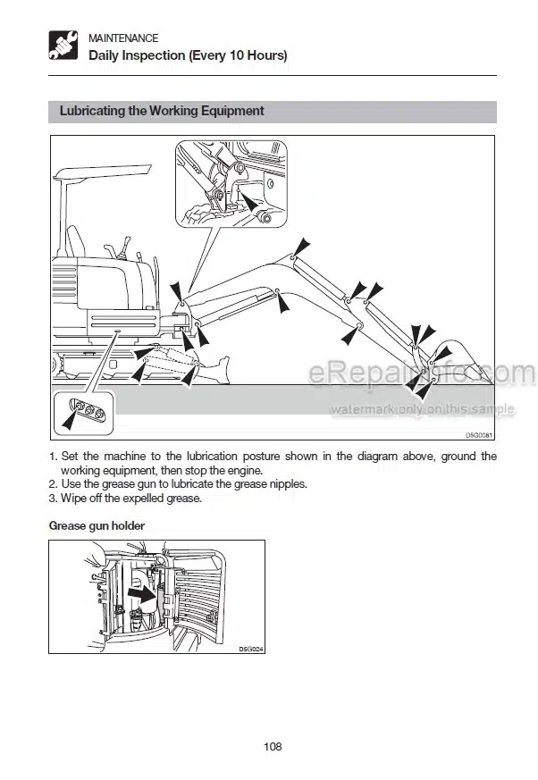 Photo 3 - Takeuchi TB23FR Operators Manual Compact Excavator 123000513-