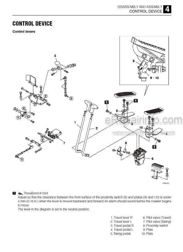 Photo 3 - Takeuchi TB240 Workshop Manual Mini Excavator 124100002-