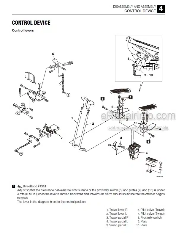 Photo 3 - Takeuchi TB240 Workshop Manual Mini Excavator 124100002-