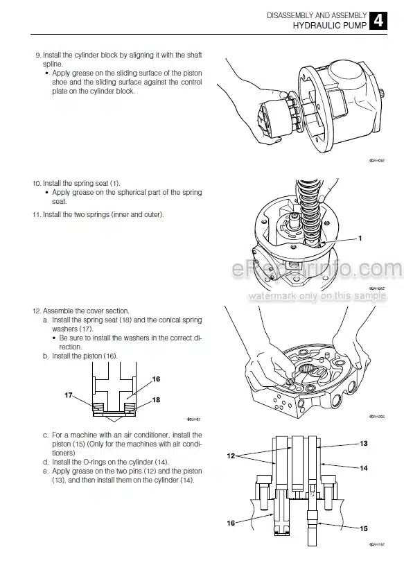 Photo 2 - Takeuchi TB240 Workshop Manual Mini Excavator 124100002-