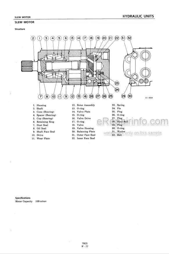 Photo 6 - Takeuchi TB25 Workshop Manual Compact Excavator