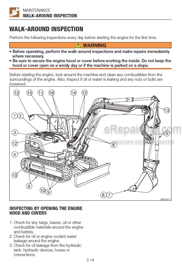 Photo 5 - Takeuchi TB285 TB290 Operators Manual Hydraulic Excavator 185000001- 190000001-