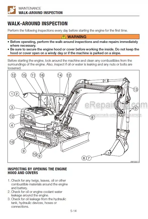 Photo 5 - Takeuchi TB285 TB290 Operators Manual Hydraulic Excavator 185000001- 190000001-
