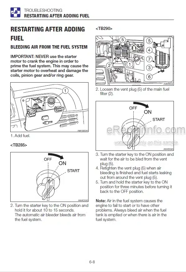 Photo 5 - Takeuchi TB285 TB290 Operators Manual Hydraulic Excavator 185000759- 190000821-