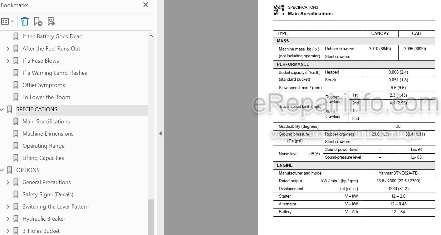 Photo 4 - Takeuchi TB28FR Operators Manual Compact Excavator 12820004-