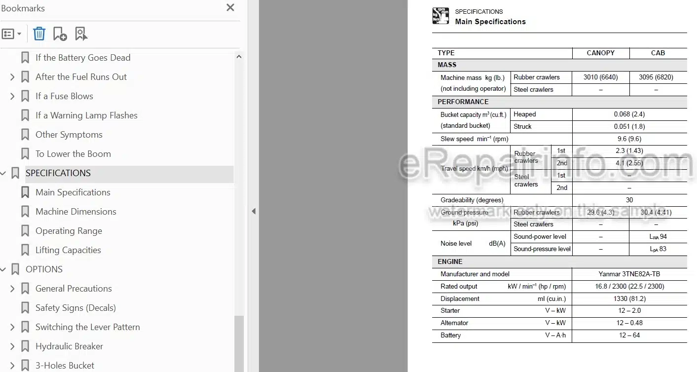 Photo 4 - Takeuchi TB28FR Operators Manual Compact Excavator 12820004-