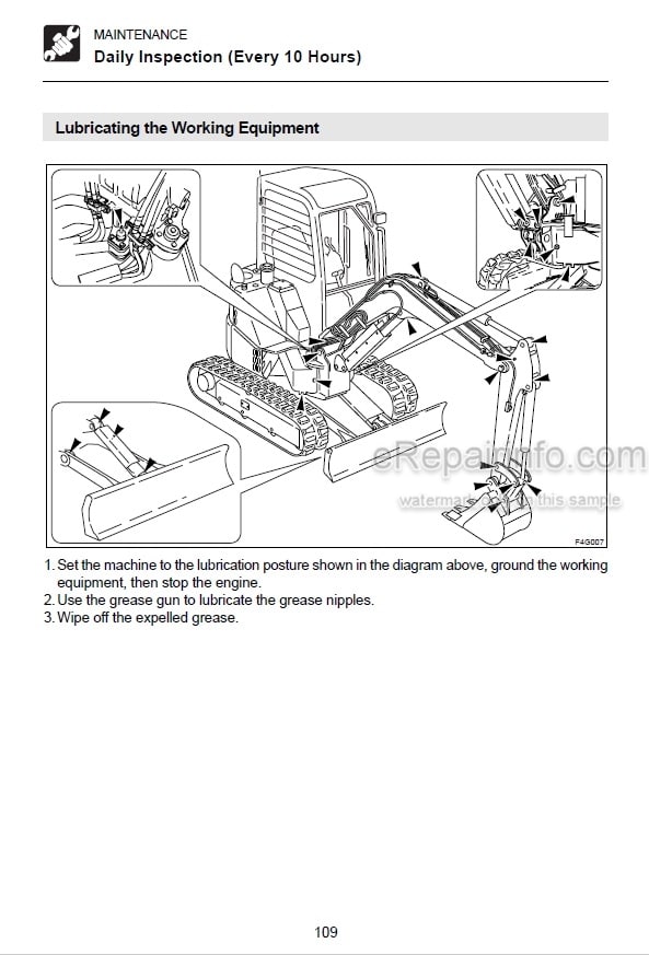 Photo 3 - Takeuchi TB28FR Operators Manual Compact Excavator 12820004-