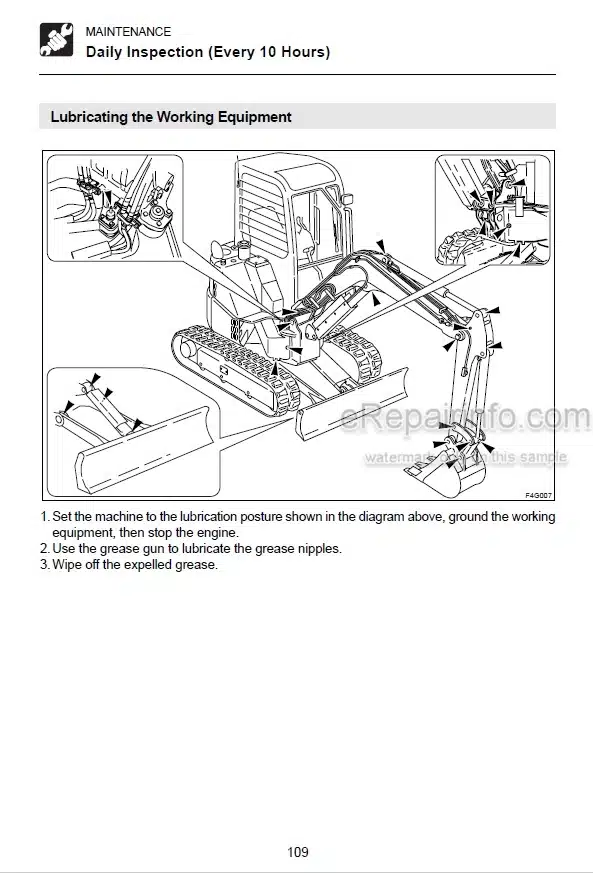 Photo 3 - Takeuchi TB28FR Operators Manual Compact Excavator 12820004-