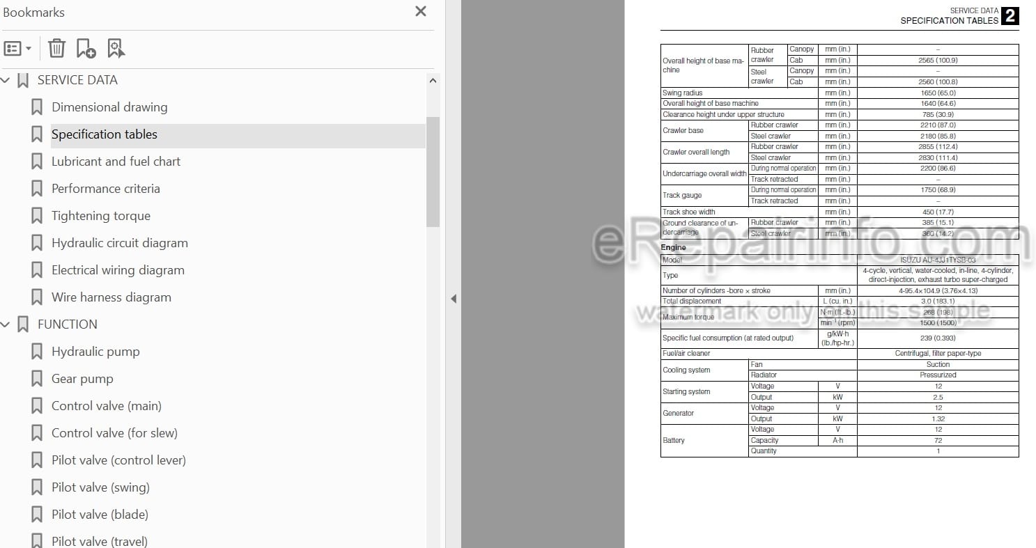 Photo 5 - Takeuchi TB290 Workshop Manual Hydraulic Excavator 190000001-