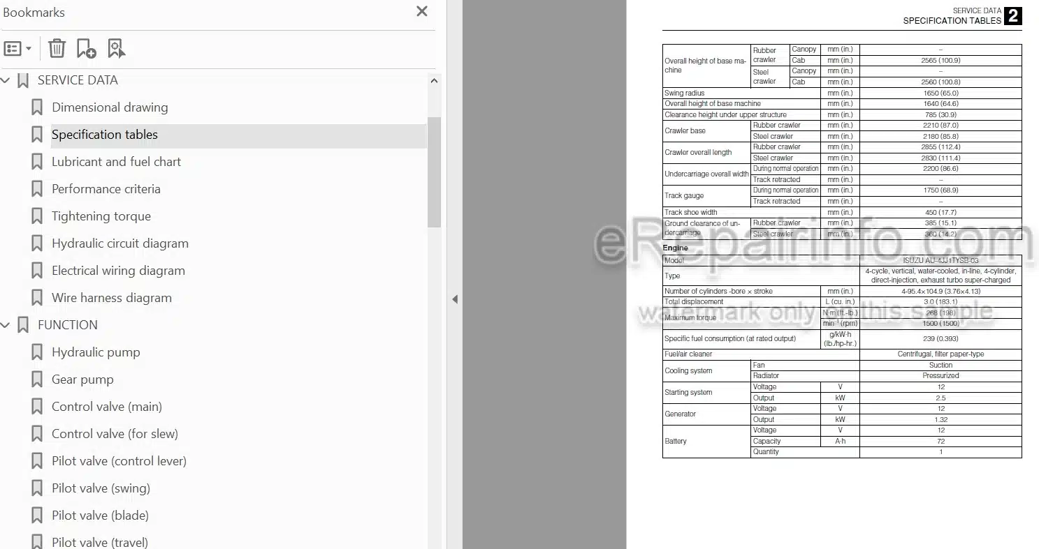 Photo 5 - Takeuchi TB290 Workshop Manual Hydraulic Excavator 190000001-