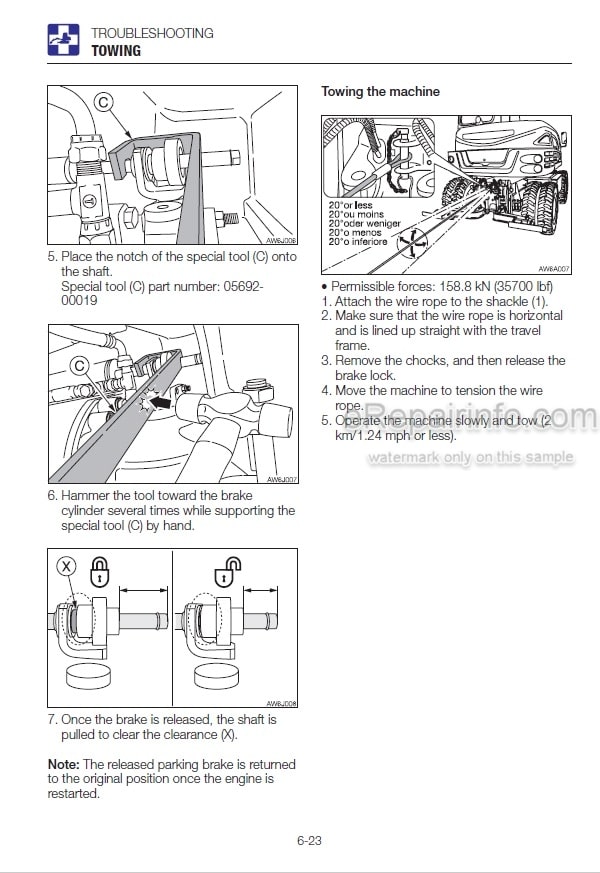Photo 6 - Takeuchi TB1140 Operators Manual Hydraulic Excavator 51400007-