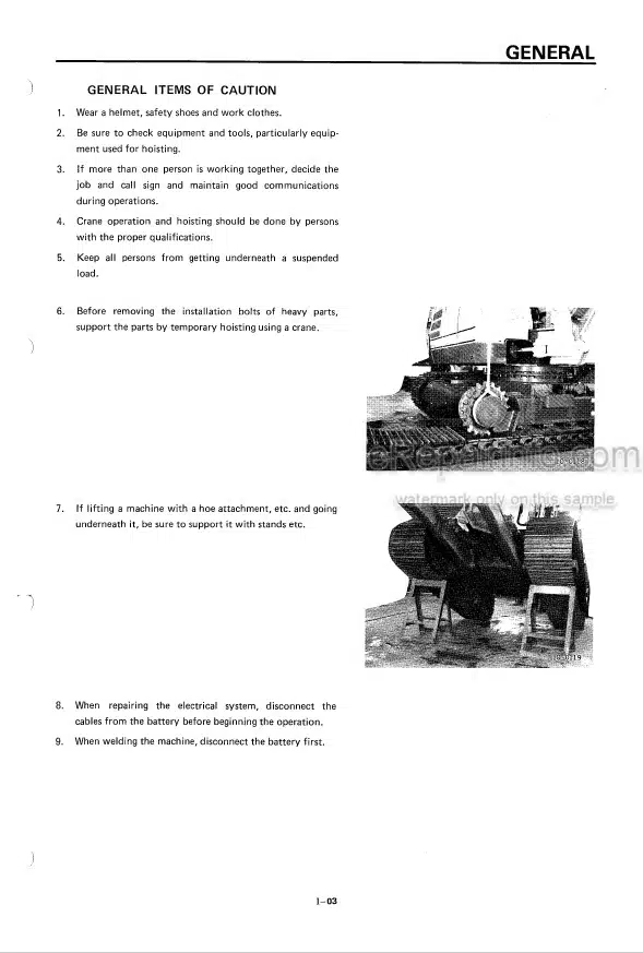 Photo 1 - Takeuchi TB30 Workshop Manual Compact Excavator