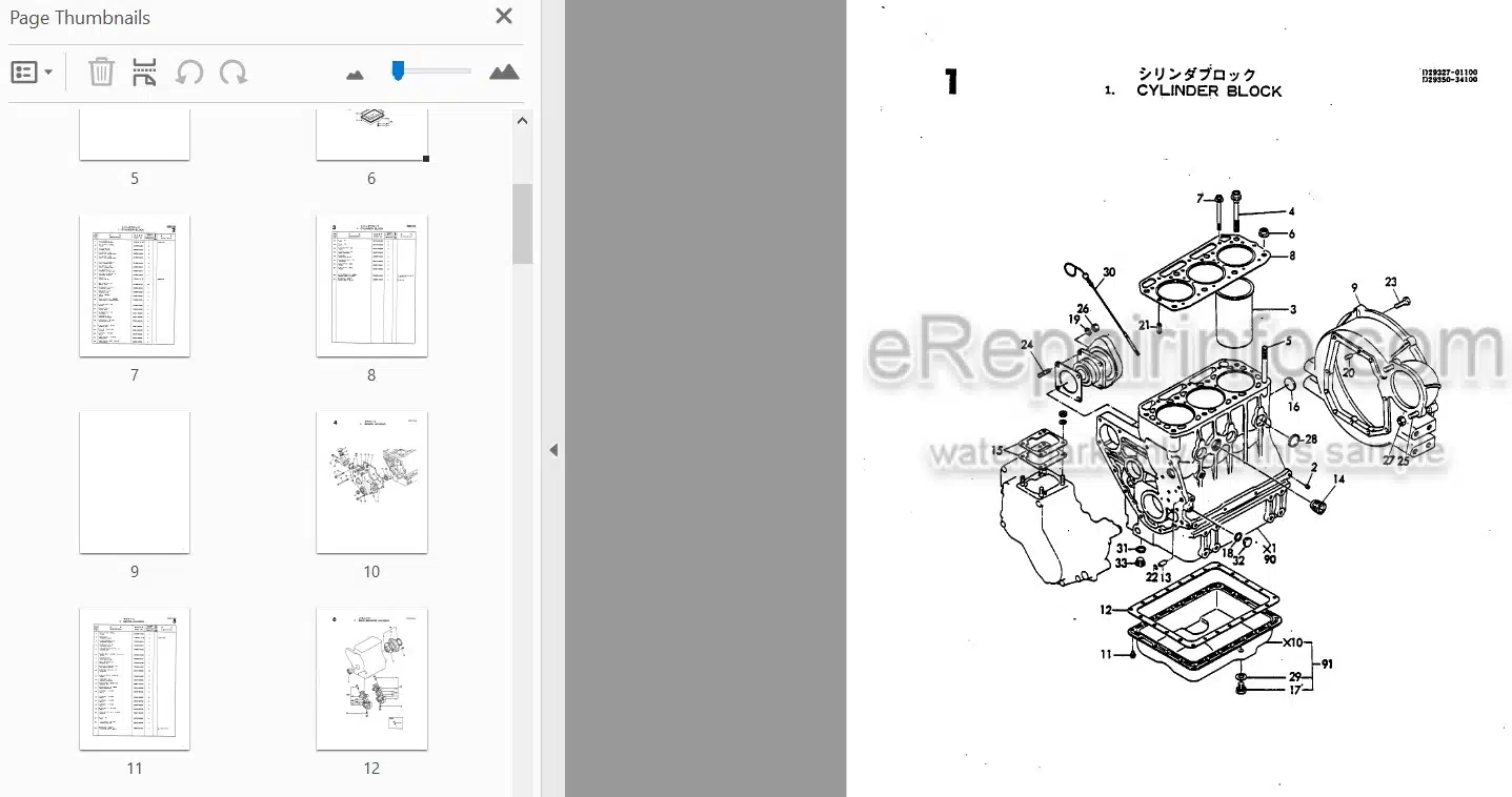 Photo 3 - Takeuchi TB35S Parts Catalog Compact Excavator Engine