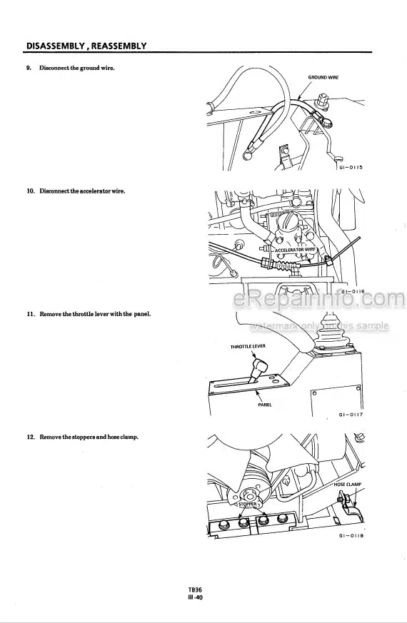 Photo 4 - Takeuchi TB36 Workshop Manual Compact Excavator