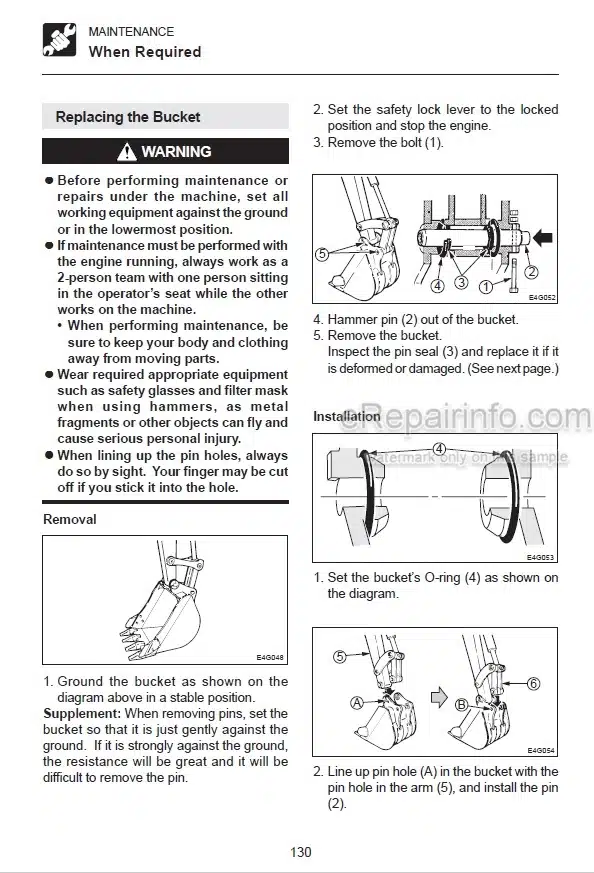 Photo 8 - Takeuchi TB53FR Operators Manual Compact Excavator 15810005-