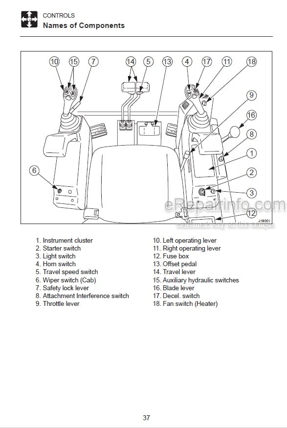Photo 5 - Takeuchi TB53FR Operators Manual Compact Excavator 15810005-