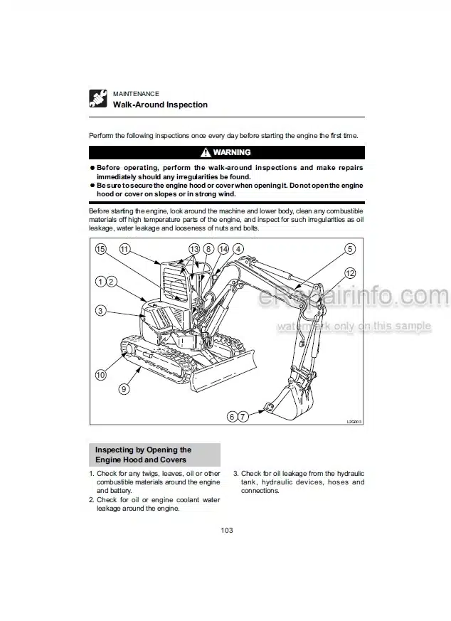 Photo 5 - Takeuchi TB53FR Operators Manual Compact Excavator 15810675-