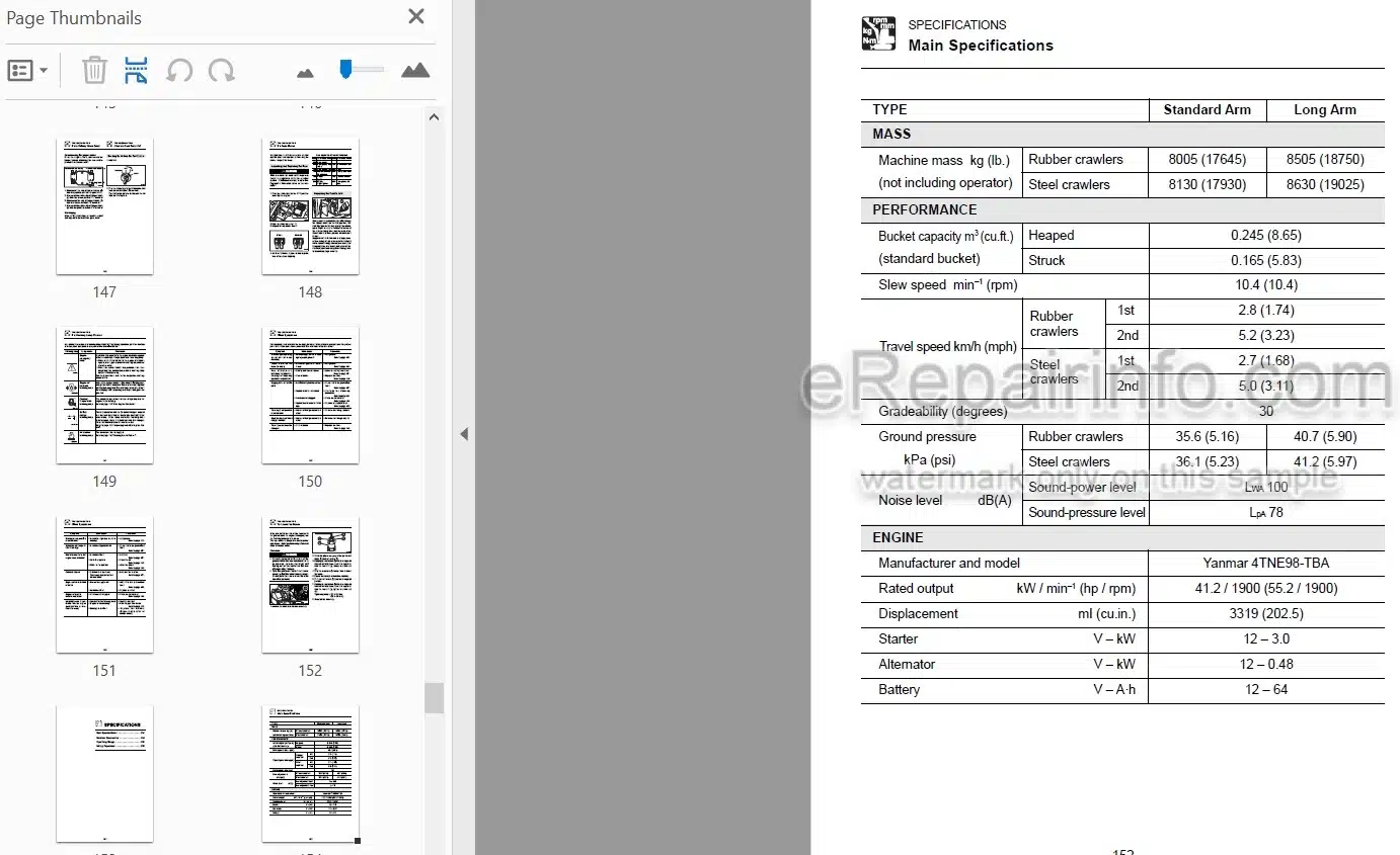 Photo 4 - Takeuchi TB80FR Operators Manual Compact Excavator 17820001-