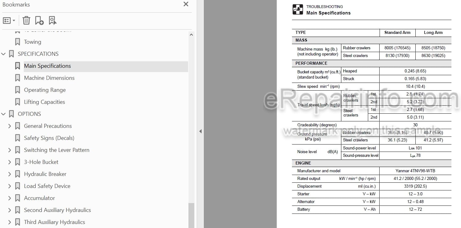 Photo 3 - Takeuchi TB80FR Operators Manual Hydraulic Excavator 17820256-