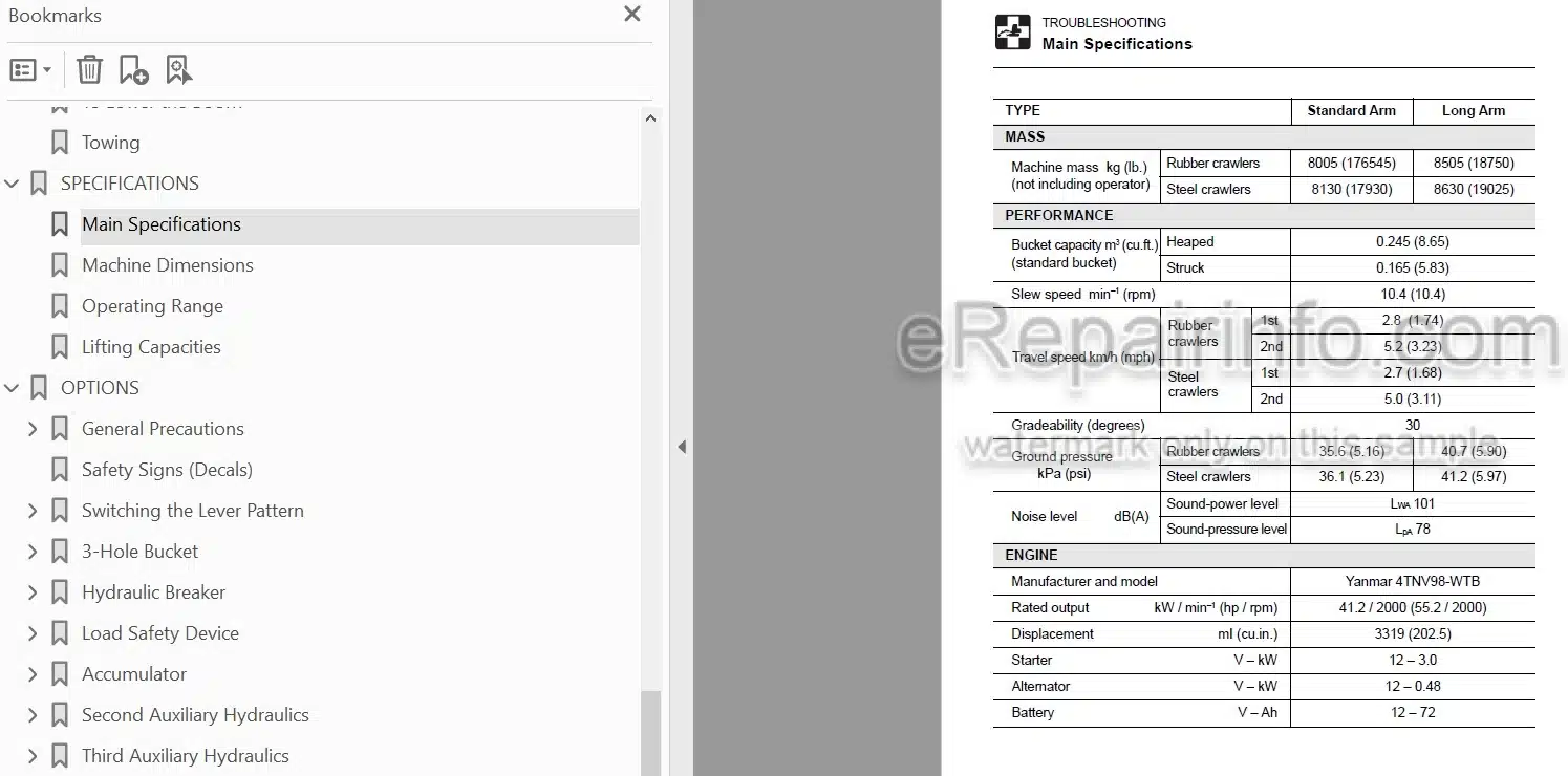 Photo 3 - Takeuchi TB80FR Operators Manual Hydraulic Excavator 17820256-