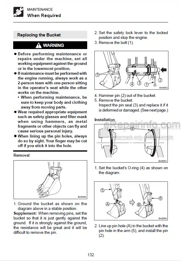 Photo 6 - Takeuchi TB135FR TB153FR TB180FR Operators Manual Hydraulic Excavator 138200080- 158300140- 178400260-