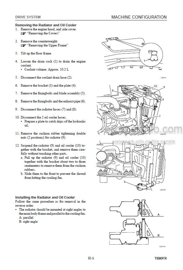 Photo 1 - Takeuchi TB80FR Workshop Manual Compact Excavator 17820001-