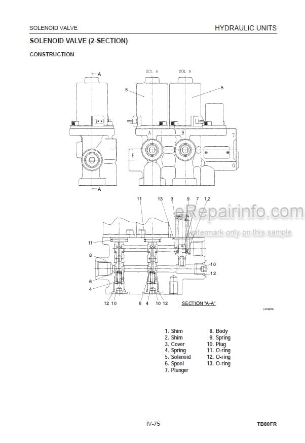 Photo 3 - Takeuchi TB80FR Workshop Manual Compact Excavator 17820001-