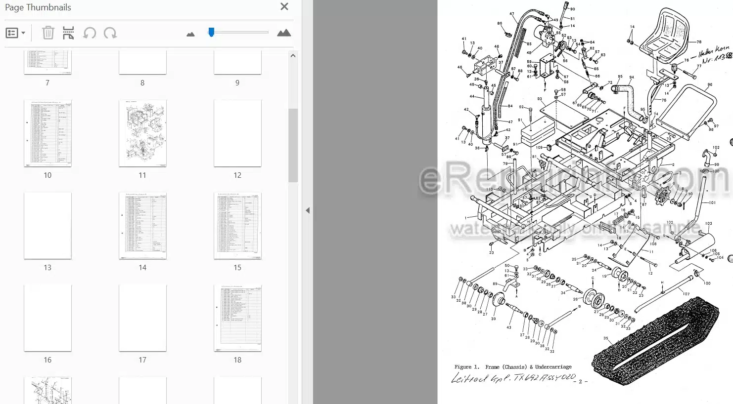 Photo 3 - Takeuchi TC960D3S Parts Catalog Crawler Carrier
