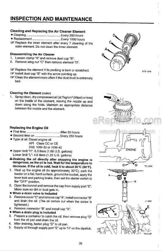 Photo 7 - Takeuchi TL120 TL130 TL140 TL150 Operators Manual Crawler Loader 21200008- 21305001- 21402001- 21502001-