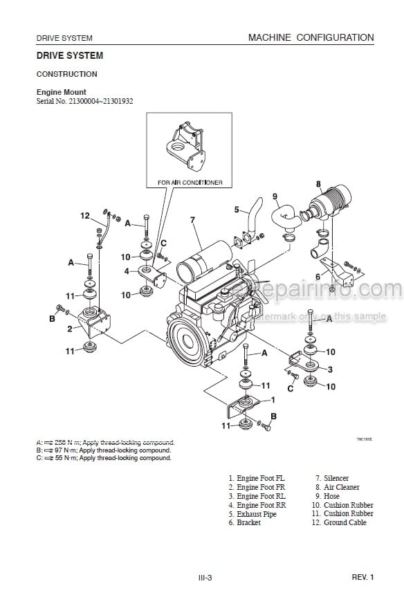 Photo 3 - Takeuchi TL130 Workshop Manual Crawler Loader 21300004-