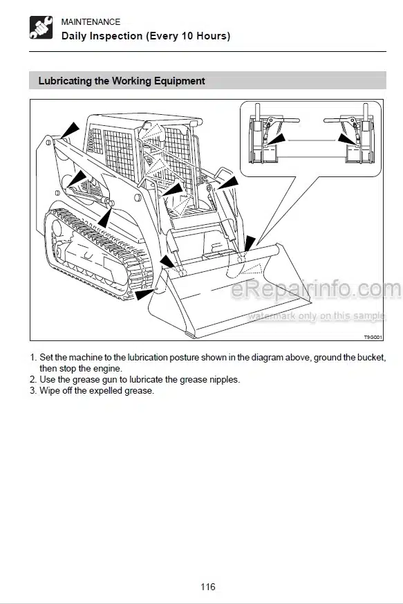 Photo 3 - Takeuchi TL220 TL230 TL240 TL250 Operators Manual Crawler Loader 222000001- 223000001- 224000001- 225000001-